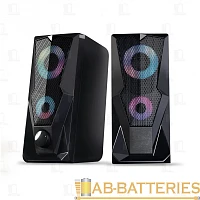 Колонки 2.0 Smartbuy REVOLT 6W с подсветкой USB+Jack 3.5мм черный (1/20)