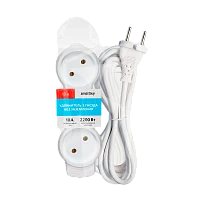 Удлинитель Smartbuy NEW 3р.Б/З 10A 10.0м ПВС 2x1мм² белый (1/30)