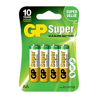 Батарейка GP Super LR6 AA BL4 Alkaline 1.5V (4/40/320) R 