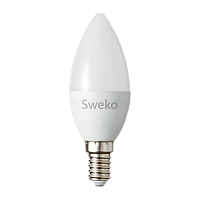 Лампа светодиодная Sweko C35 E14 7W 6500К 230V свеча (1/5/100)