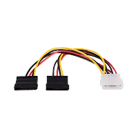 Кабель GoPower MOLEX (f)-2SATA (m) 0.2м PVC RoHS Premium Zip-Lock c подвесом (1/250)