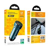 Автомобильное З/У GFPower A05PQ 1USB+1Type-C 38W PD,QC серый (1/13/130)