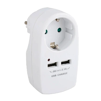 Разветвитель Старт SA 1р.С/З 16A 2USB с защитой от детей белый (1/10/60)