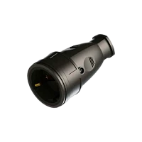 Гнездо штепсельное Прогресс c/з  каучуковое  черное  (1/20/200)