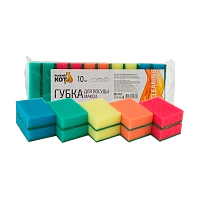 Губка для посуды Рыжий кот "Макси" 95х65х30мм 10шт. ассорти (1/30)