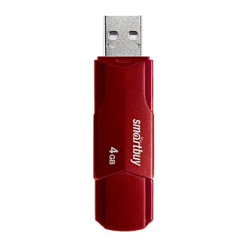 Флеш-накопитель Smartbuy Clue 4GB USB2.0 пластик бургунди