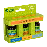 Набор эфирных масел "С легким паром" Банные штучки 15мл 3шт. (1/20)