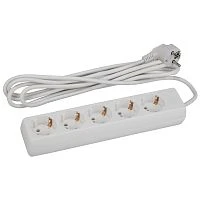 Удлинитель ЭРА U 5р.С/З 10A 3.0м белый