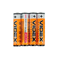 Батарейка Videx R03 AAA Shrink 4 Heavy Duty 1.5V (4/60/1440)