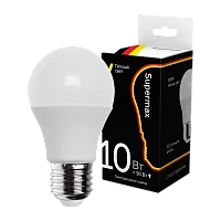 Лампа светодиодная Supermax A60 E27 10W 3000К 230V груша (1/10/80)