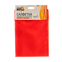 Салфетка Рыжий кот CM-06 «Замша» 40х40см микрофибра автомобильная красный (1/10/100)