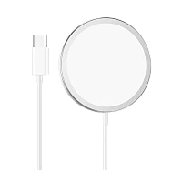 Беспроводное З/У Borofone BQ9 Pro 3.0A 15W MagSafe с кабелем Type-C серебряный (1/31/186)