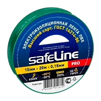 Изолента Safeline 15мм*20м ПВХ зеленый (10/200)