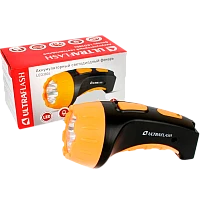 Фонарь туристический Ultraflash LED3804 0.5W 4LED от аккумулятора IP22 черный желтый (1/5/80)