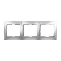 Рамка Smartbuy 3-местная горизонтальная серебро "Венера"