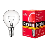 Лампа накаливания Camelion E14 40W 220V шар прозрачная (1/100)