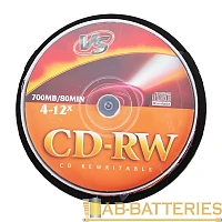 Диск CD-RW VS 700MB 4-12x 25шт. cake box (25/250)