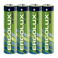 Батарейка Ergolux R03 AAA Shrink 4 Zinc Carbon 1.5V (4/60/1200)