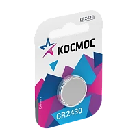 Батарейка Космос CR2430 BL1 Lithium 3V (1/12/576) 