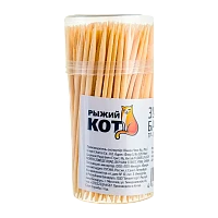 Зубочистки бамбуковые Рыжий кот 180шт, в баночке (1/50/500)