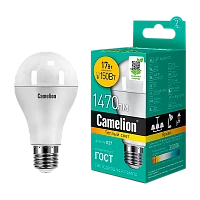 Лампа светодиодная Camelion A65 E27 17W 3000К 170-265V груша матовая (1/10/100)