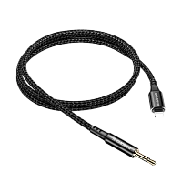 Кабель AUX Borofone BL18 Jack 3.5mm (m)-Lightning (m) 1м силикон черный (1/63/252) 