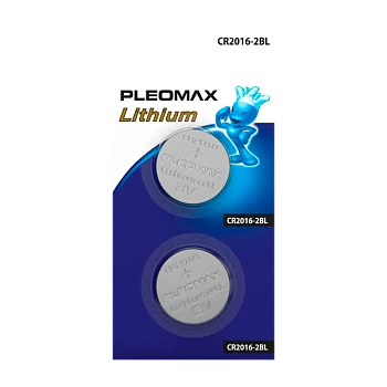 Батарейка Pleomax CR2016 BL2 Lithium 3V (2/60/240) 