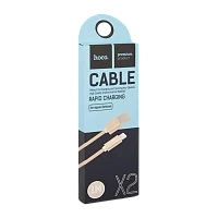 Кабель HOCO X2 USB (m)-Lightning (m) 1м 2.1A нейлон золотой (1/30/300)