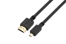 Кабель GoPower HDMI (m)-microHDMI (m) 1м ПВХ ver.2.0 черный Premium Zip-Lock c подвесом (1/200)
