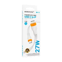 Кабель Borofone BX118 USB (m)-Lightning (m) 1м 2.4A TPE белый (1/360)