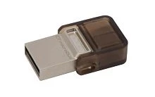 Флеш-накопитель Kingston DataTraveler microDuo 16GB USB2.0 microUSB (m) металл коричневый