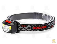 Фонарь налобный Smartbuy SBF-HL034 2COB от аккумулятора IP54 сенс. 6 режимов черный (1/200)