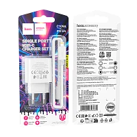 Сетевое З/У HOCO C109A Type-C 20W PD3.0 с кабелем Lightning белый (1/27/162)