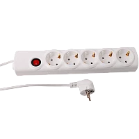 Сетевой фильтр Volsten Spi 5x1,5-Z 5р.С/З 10A 1.5м 3x0.75мм² с выкл. белый (1/25)