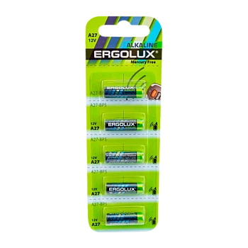 Батарейка Ergolux LR27/A27/MN27 BL5 Alkaline 12V (5/60/480)