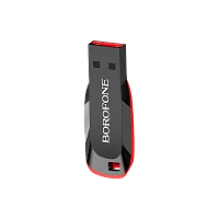 Флеш-накопитель Borofone Generous BUD2 4GB USB2.0 пластик черный красный (1/35/280) 
