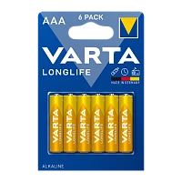 Батарейка Varta LONGLIFE LR03 AAA BL6 Alkaline 1.5V (4103) (6/60/300)