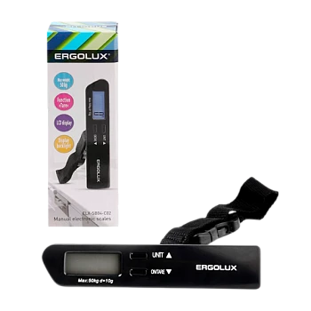 Весы безмен Ergolux ELX-SB04-C02 электронные 50кг дисплей черный (1/24)