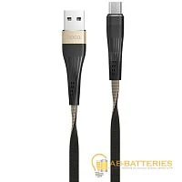 Кабель HOCO U39 USB (m)-microUSB (m) 1.2м 2.4A ткань золотой черный (1/24/240)