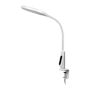 Светильник настольный Camelion KD-837 7W 230V струбцина сенс. 5 ур.ярк. USB белый (1/6)