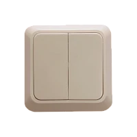 Выключатель Прогресс Fit 2-клав.10A ABS + Керамика бежевый (1/10/200)
