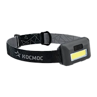 Фонарь налобный Космос H101 3W COB от батареек 3 режима черный (1/48/96)