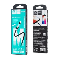 Кабель GFPower MAG09M USB (m)-microUSB (m) 1м 2.4A нейлон магнит черный (1/200/800)