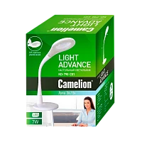 Светильник настольный Camelion KD-790 7W 230V 1LED на основании сенс. 4 ур.ярк.+ ув.линз. белый (1/4
