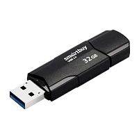 Флеш-накопитель Smartbuy Clue 32GB USB2.0 пластик черный