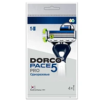 Бритва одноразовая DORCO "PACE5 PRO" 5 лезвий с триммером 4шт. (1/12)
