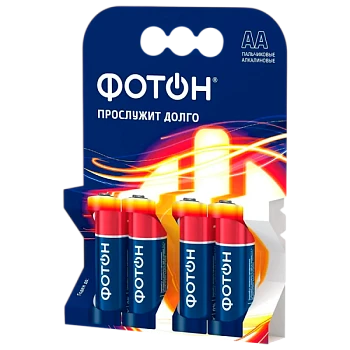 Батарейка Фотон LR6 AA BL4 Alkaline 1.5V (4/40/480)