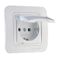 Розетка Makel Lillium 1гн. 16A со шторкой белый 70029 (1/12)