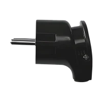 Вилка электрическая Прогресс С/З 16A косая черный (1/30/300)