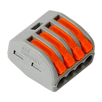 Строительно-монтажная клемма с рычажками, 4 отверстия (цена за 1 шт.) (50/1000)